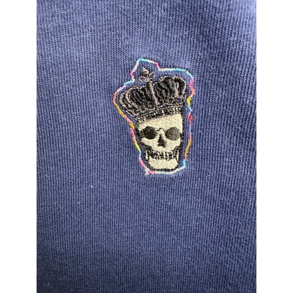 Robert Graham “Lucifer” Classic-Fit Skull-Embroidered Polo – Size Small (Navy) - Picture 4 of 8